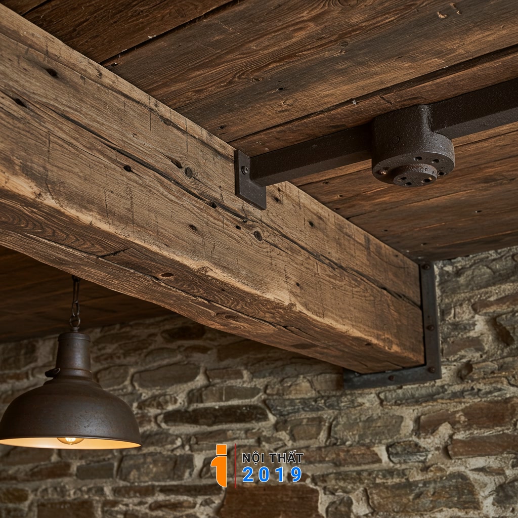 Vật liệu và màu sắc chủ đạo trong thiết kế nội thất Rustic
